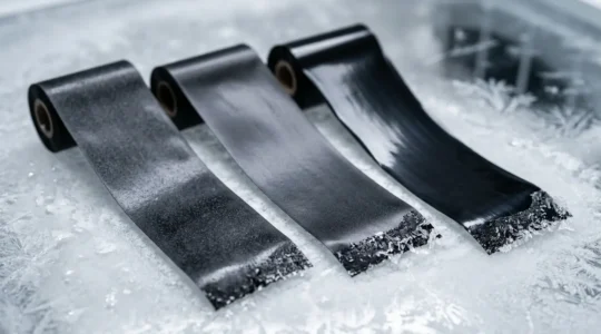 Comparaison visuelle des trois types de rubans transfert thermique pour étiquettes résistantes au froid