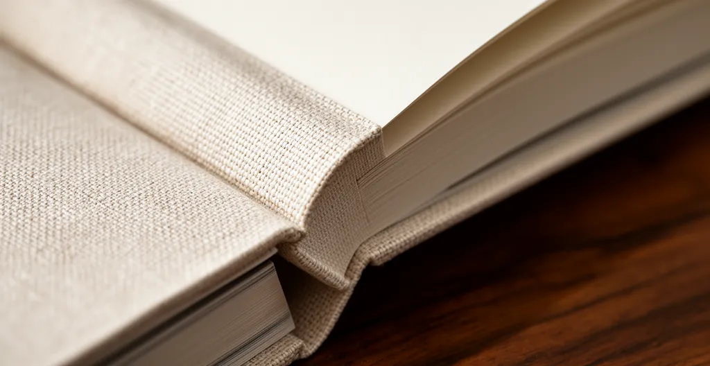 Livre ouvert avec texture de papier artisanal sous lumière naturelle douce