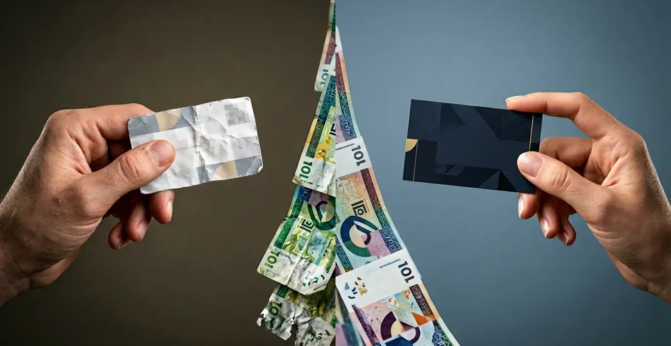 Comparaison visuelle de l'impact d'un logo amateur versus professionnel sur une entreprise