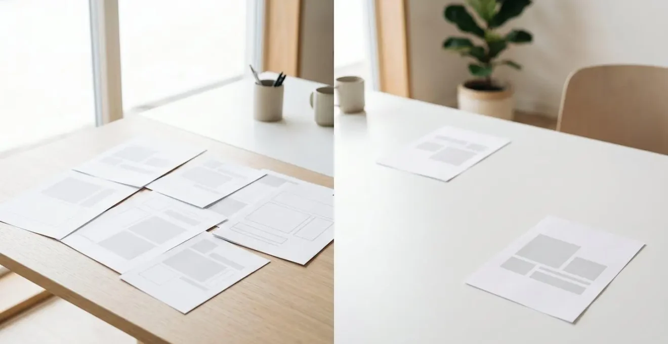 Comparaison visuelle entre mise en page dense et aérée
