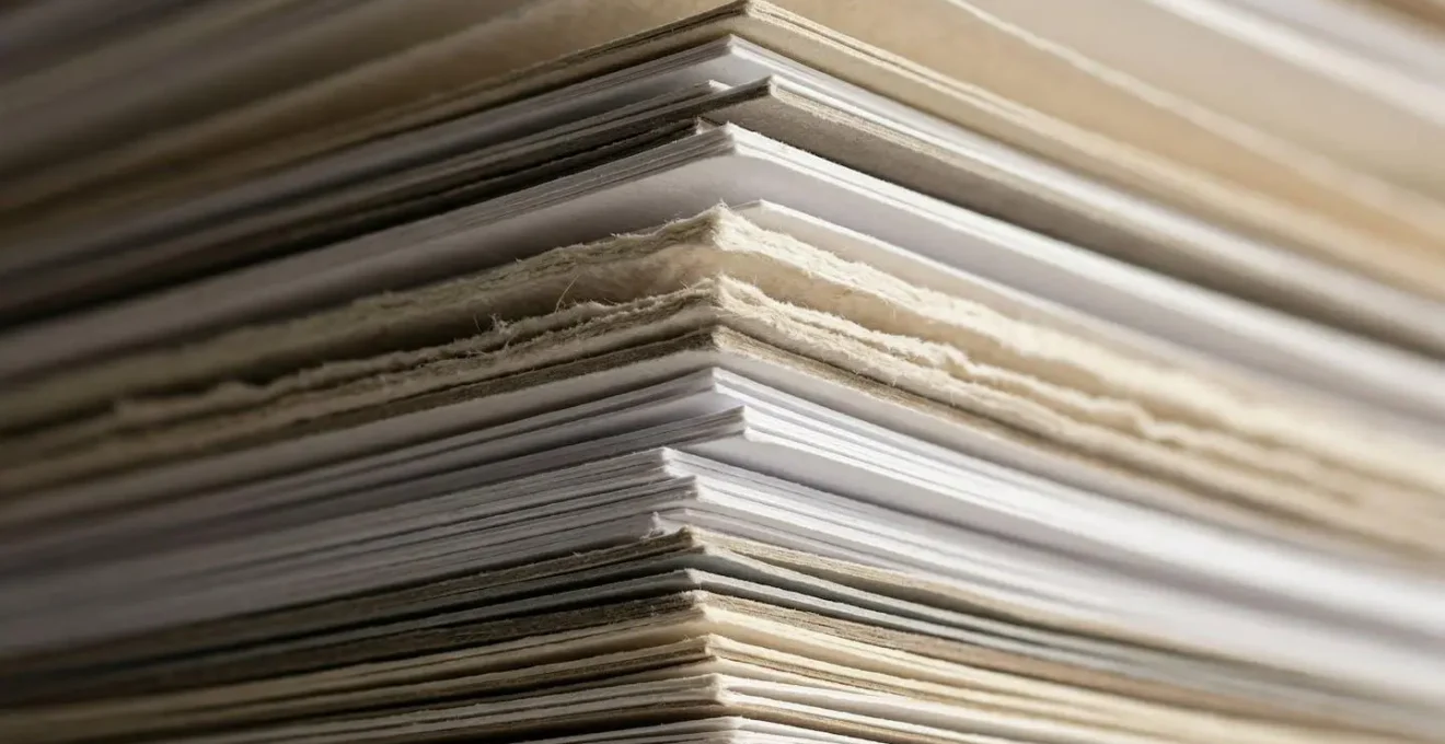 Vue macro d'échantillons de papier avec différents formats d'impression optimisés