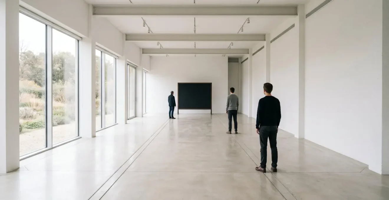 Test de lisibilité d'un panneau de workshop avec participants à différentes distances
